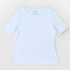 Adrienne Vittadini Solid White Short Sleeve Tee
